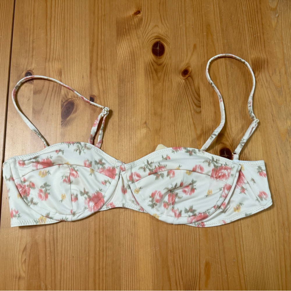 LoveShackFancy Underwire Bikini Top Floral